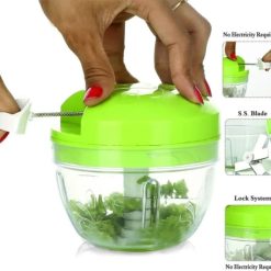 (Samrajya) Stainless Steel Blade Manual Hand Blender (Green)