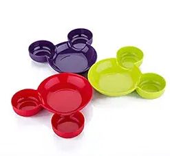 Mickey shaped kids / snack serving sectioned plate