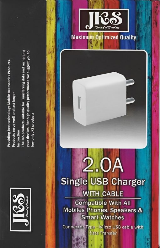Wall Charger Suitable For: Mobile Universal Voltage Output Current : 2 A