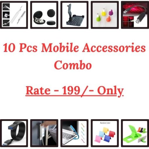 10 Pcs Mobile Accessories Combo