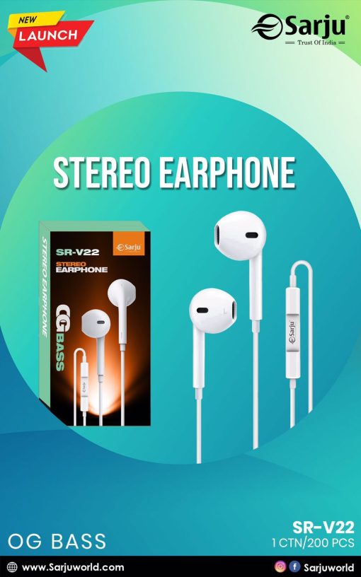 SR-V22 SETRIO Earphone – OG Bass | Powerful Sound & Deep Bass