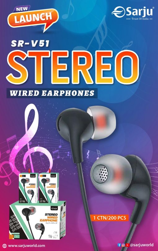 SR-V51 Wired Earphone – Superior Sound Quality