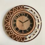 Wall Clock Wooden With Glass MTW 107 (SIZE 15.5*15.5)