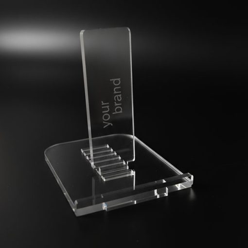 Acrylic Brand Name engraving Acrylic Mobile Stand foldable