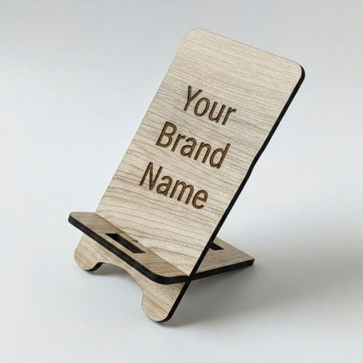 Brand Name engraving Wooden Mobile Stand foldable