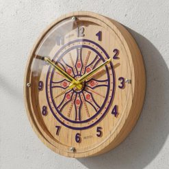 Buy Samary Chakra Engraving Rajwadi Premium Wooden Wall Clock – Wholesale (10x10 Inch)