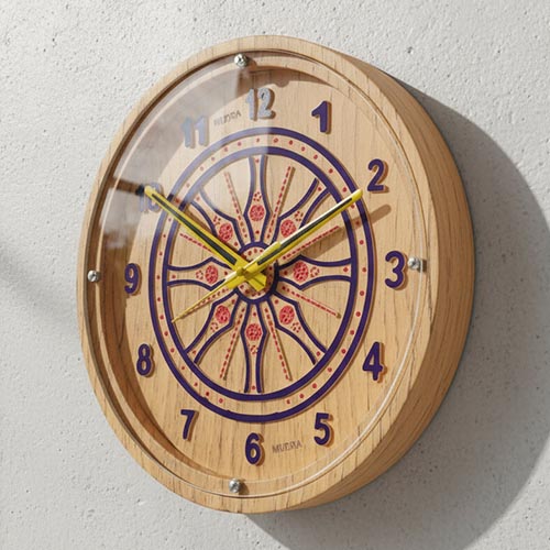 Buy Samary Chakra Engraving Rajwadi Premium Wooden Wall Clock – Wholesale (10x10 Inch)