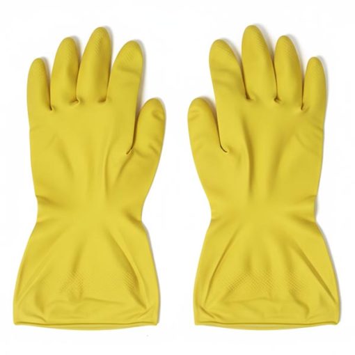 Premium Yellow Rubber Cleaning Gloves – Reusable Household Gloves for Dishwashing, Kitchen, Laundry & Cleaning Tasks(1 Pair)