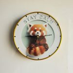 Baby Fox UV Printed Wooden Wall Clock With Golden Frame 6.5 Inch (P0002)