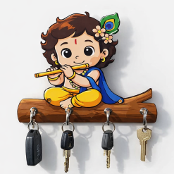 [KK0006] Krishna Wooden Printed Key Holder