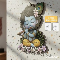 [KK0002] Krishna Wooden Printed Key Holder | Size 6x8inch