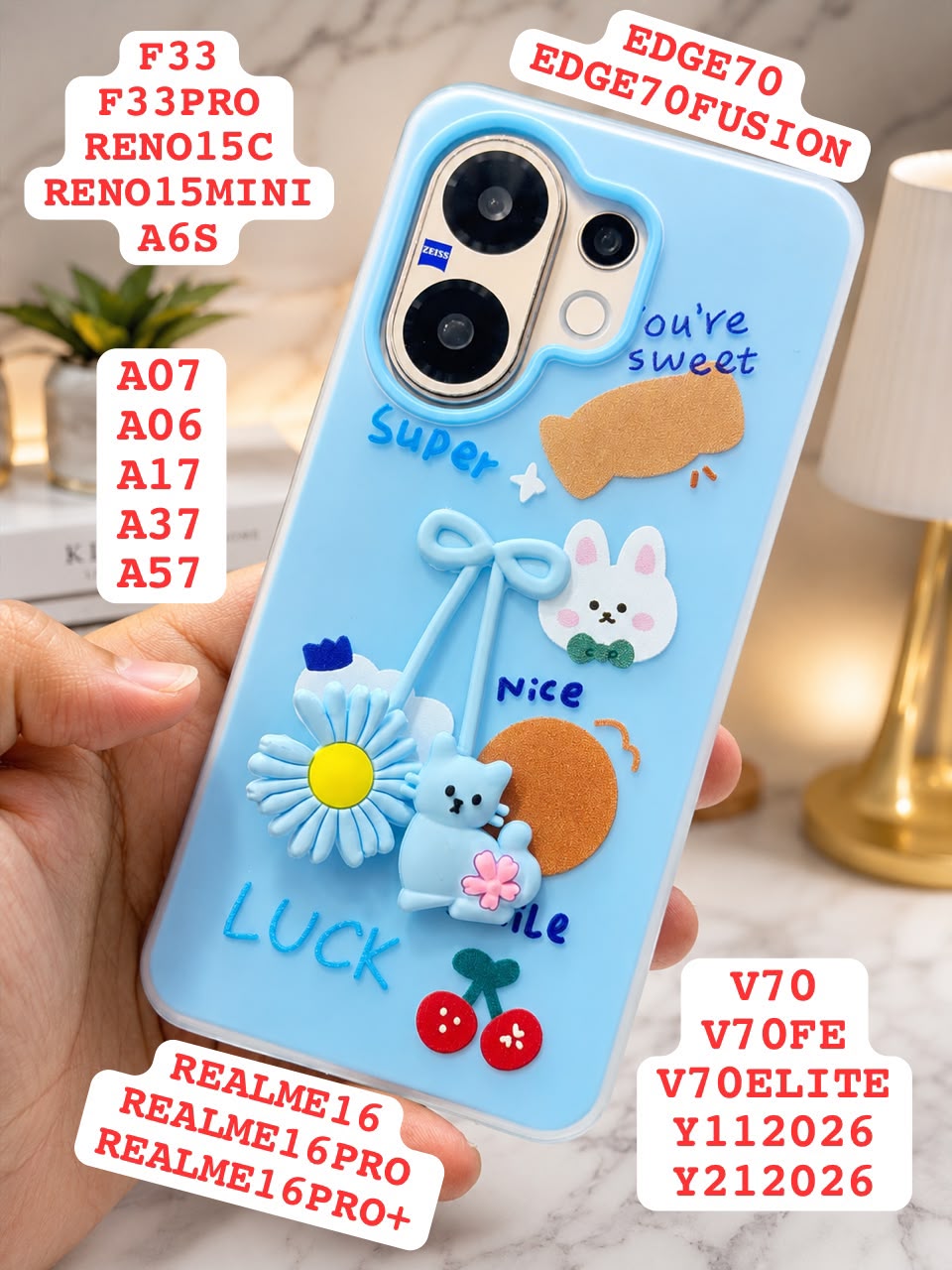 2PC MOTA CHERRY CARTOON PREMIUM CASE CHOICE MODEL 1PC CHOICE ALSO AVAILABLE - Image 3